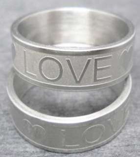 R0299 men/women LOVE charm Stainless Steel Ring Sz 9  