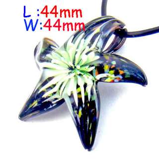   Lampwork Glass Flower Starfish Pendant Necklace Fashion Jewelry  