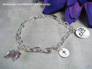 Personalize YOUR Bracelet 5/8 Sterling Silver Hand Stamped 4 Charms 