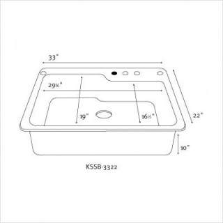 Swanstone Metropolitan Large Single Bowl Kitchen Sink Bone KS03322SB 