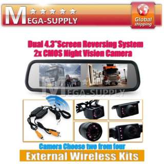  Reversing Backup Camera System   Dual 4.3 Digital 2AV LCD Monitor