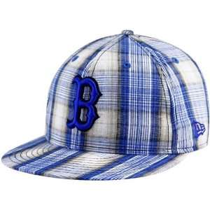  New Era Boston Red Sox Royal Blue Overplaid Fitted 59FIFTY 