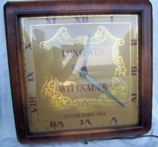 VINTAGE WITTNAUER / LONGINES ADVERTISMENT WALL CLOCK  