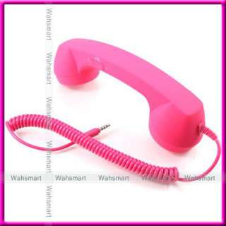 Hot Pink Mic Retro POP Phone Handset Tele Phone for Apple iPhone 4G 3G 