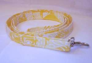 Lilly Pulitzer Handmade Fabric Dog Leash   yellow  