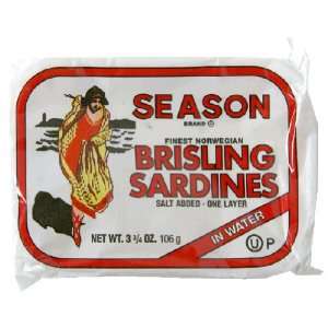  Seasons, Sardine Brslng Wtr, 3.75 OZ (Pack of 12) Health 