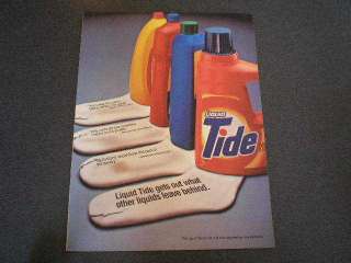 1985 Liquid Tide Laundry Soap Ad Socks  