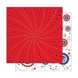  Double Sided Glitter Scrapbooking Paper   4th of July 