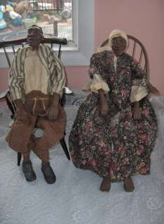   Long Legs Dolls African American Tobias & Nettie Wood Chairs  