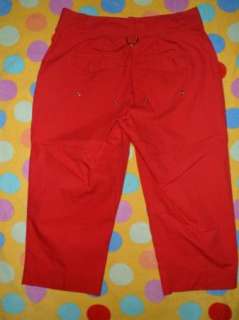   04 RALPH LAUREN Active Red CARGO CAPRIS ladies 28x19 Parachute  