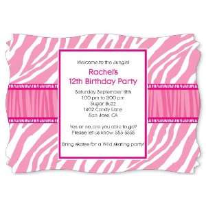   Birthday Party Invitations With Squiggle Shape Toys & Games