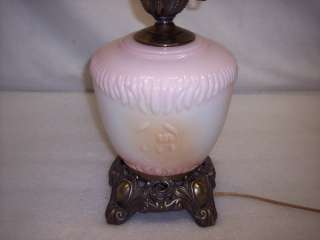 GORGEOUS PINK LIGHT BROWN CHUCK WAGON GWTW TABLE LAMP  