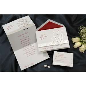  Calla Lily Bunch in Claret Wedding Invitations