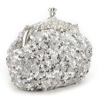    Cute Sequin Clutch, Silver Evening Handbag, Gift Idea Shoes