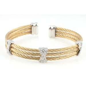  with Sterling Silver X Cuff Bracelet with Diamond Accent (0.05 cttw
