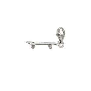Rembrandt Charms Skate Board Charm with Lobster Clasp, Sterling Silver