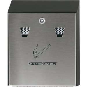  Rubbermaid Smokers Station Black Wall Mount Urn with Key 