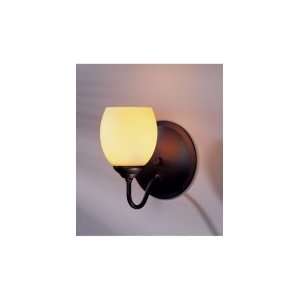   Simple Lines 1 Light Wall Sconce in Natural Iron with Soft Amber glass