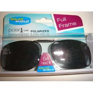 Solar Shield 54 Rec 1 Full Frame Gray Polarized Clip on Sunglasses 