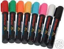 SEMI PERMANENT GLASS CAR WINDOW NEON MARKERS 8 PK  