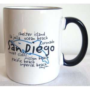 San Diego Mug Souvenir Ceramic Coffee Cup with San Diego Dolphin 