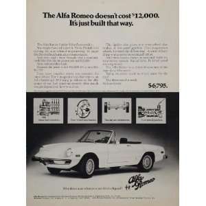  1974 Ad Alfa Romeo SPIDER Veloce Convertible Sports Car 