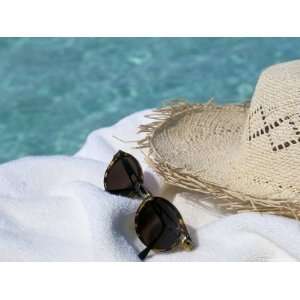  Straw Hat and Sunglasses on Towel, North Male Atoll 