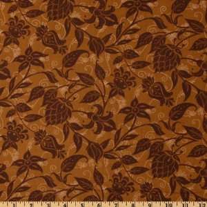  44 Wide Swiss Chocolate Flower Brown Fabric By The Yard 