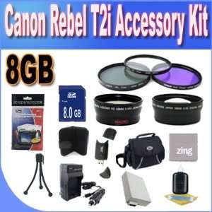  Canon T2I Accessory Saver Kit (58mm Wide Angle Lens + 58mm 