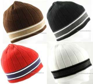 Mens Winter Sport Beanie Knit Cap Hat Multi Colored  
