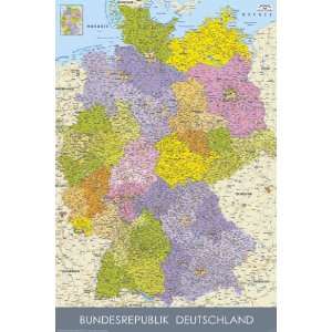   Teaching Maps Germany Map German Language POSTER measures 36 x 24