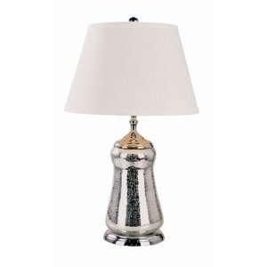   RTL 8635 Silver Crackle Table Lamp, Crackled Chrome