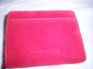 Kenneth Cole Red ziparound Credit Card Wallet FREE S&H  