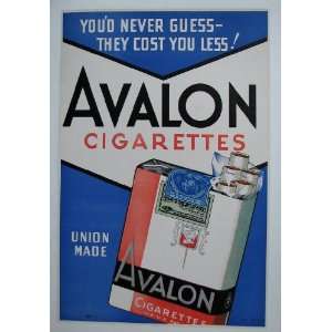  1930s Art Deco Avalon Cigarettes Vintage Tobacco Antique 