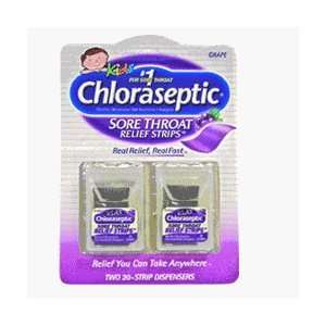  Chloraseptic Sore Throat Relief Strips   Kids Grape 2 