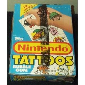  Nintendo Tattoos & Bubble Gum Trading Cards Box  48 Count 
