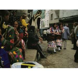  Cepni Women in Traditional Garb Gather on a Turkish Street 
