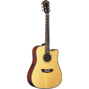 Washburn D46SCE Acoustic Electric Cutaway Guitar   Natural   with Case 