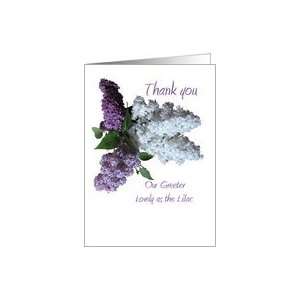  Wedding,Thank you, Greeter, Lilacs in Three Shades Card 