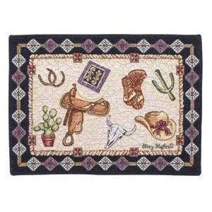  Set of 2 Western Theme Decorative Placemats 12 x 17 