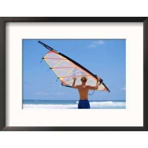  Rear View of a Young Man Holding a Windsurf Board Photos 
