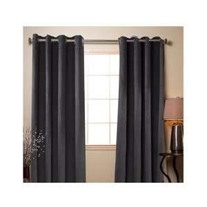  Poly Suede Window Panel Curtain Linen   Dark Grey