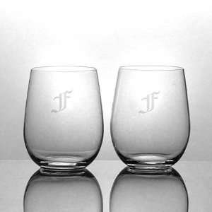 Riedel O Series Chardonnay Wine Glass Set of 2   Etched with Your 